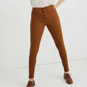 Madewell 9" Mid Rise Skinny Jeans Button-Front Sz 28